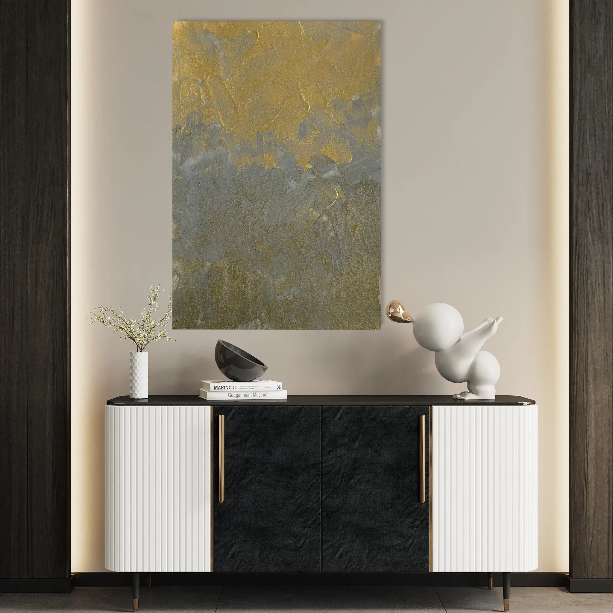 Abstract 197 Canvas Art 60 x 40 cm / Black