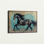 Horses 197 Canvas Art 60 x 40 cm / Black