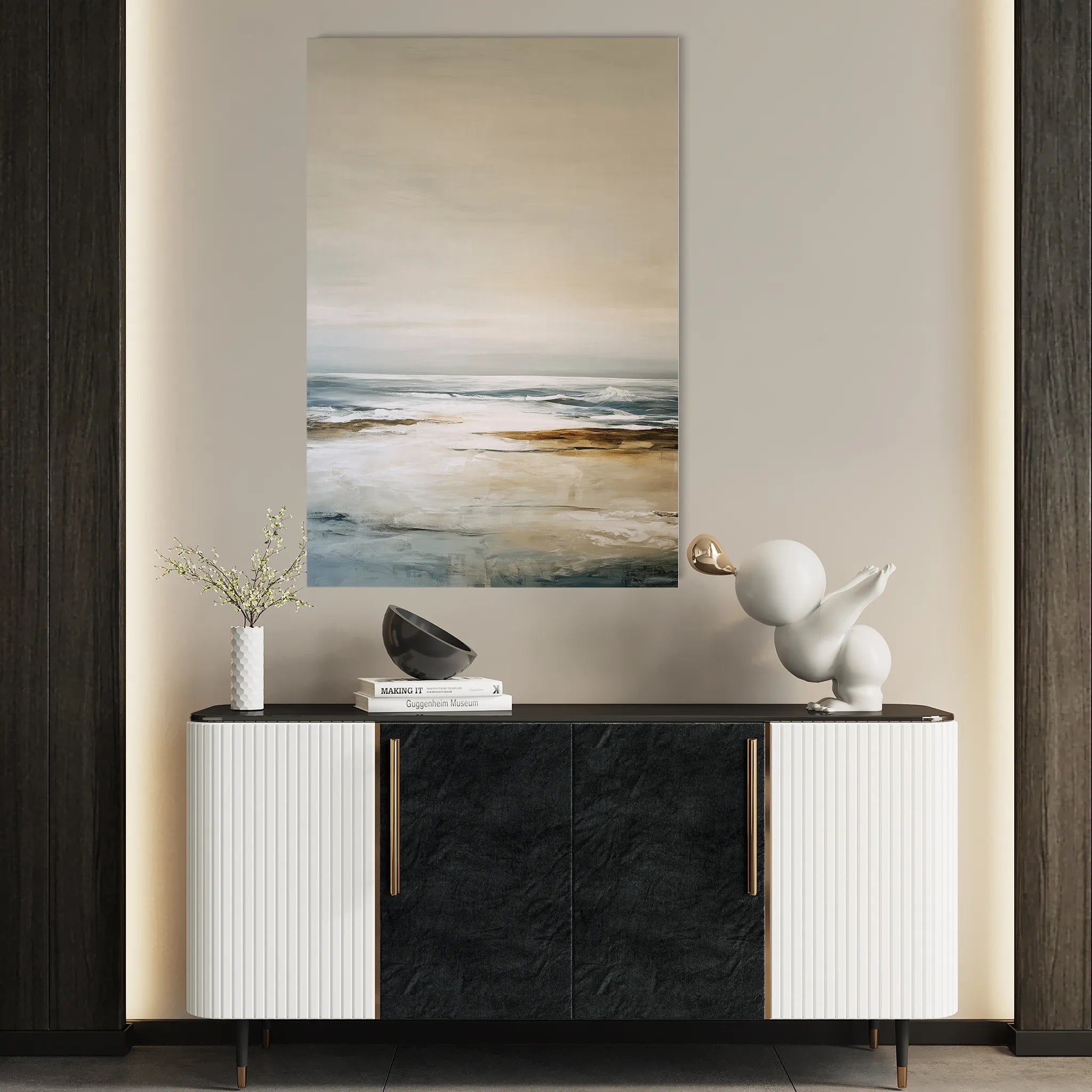 Abstract 1970 Canvas Art 60 x 40 cm / Black
