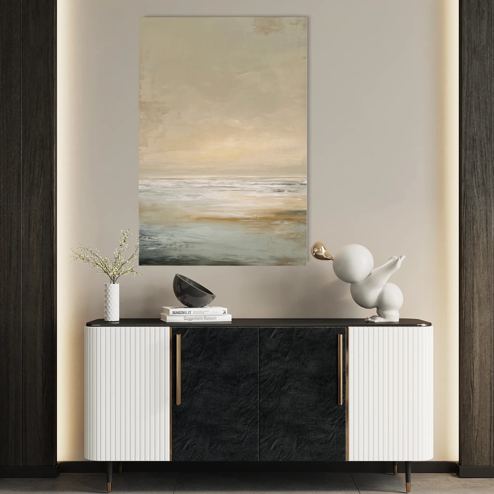 Abstract 1972 Canvas Art 60 x 40 cm / Black