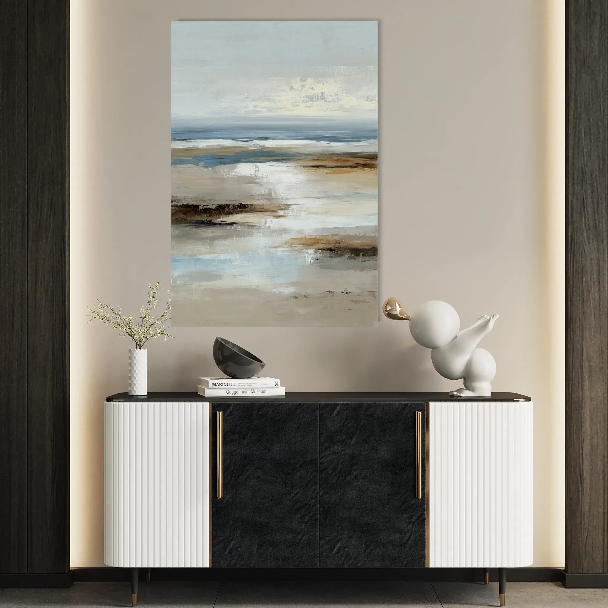 Abstract 1975 Canvas Art 60 x 40 cm / Black