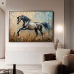 Horses 198 Canvas Art 60 x 40 cm / Black