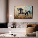 Horses 198 Canvas Art 60 x 40 cm / Black