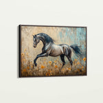 Horses 198 Canvas Art 60 x 40 cm / Black