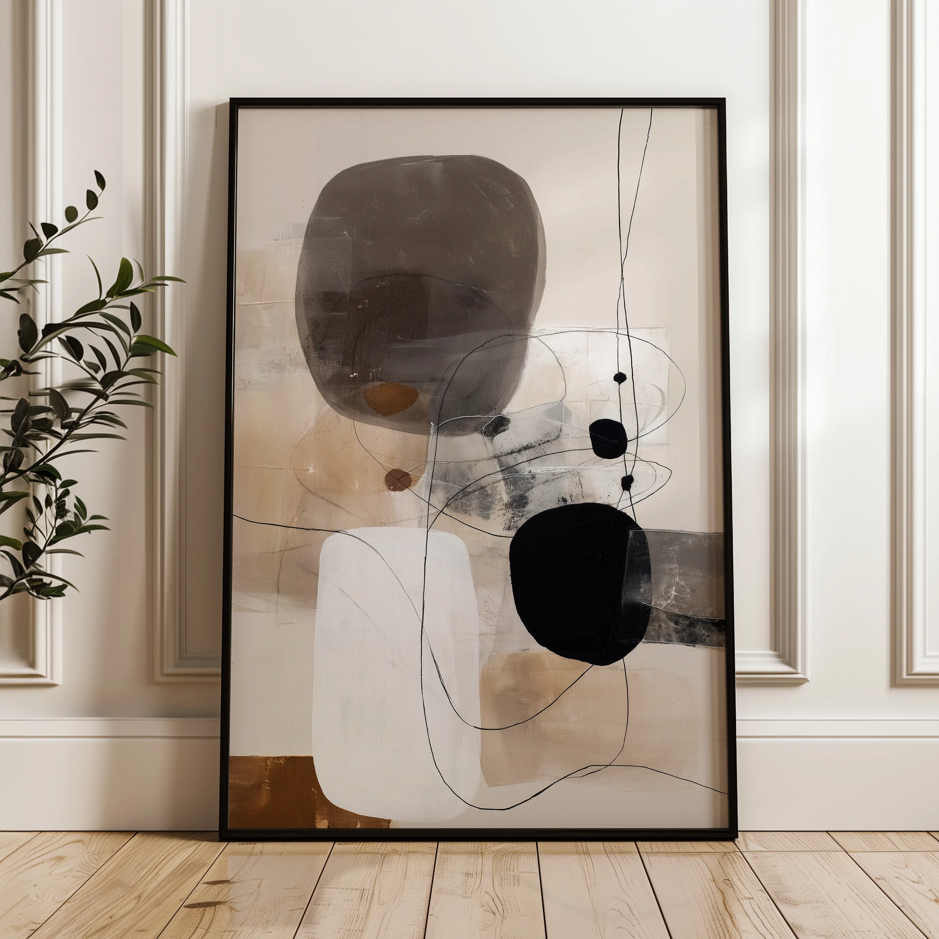 Abstract 1982 Canvas Art 60 x 40 cm / Black