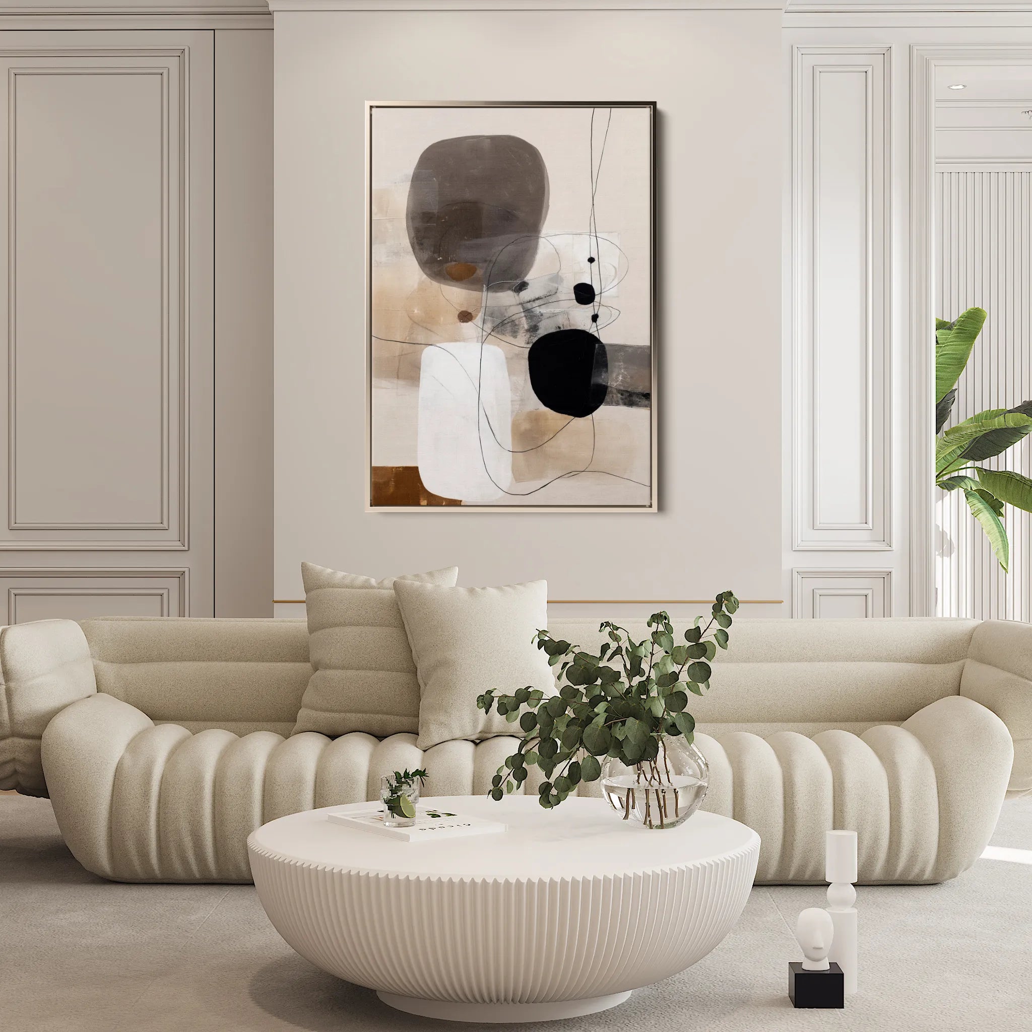 Abstract 1982 Canvas Art 60 x 40 cm / Black