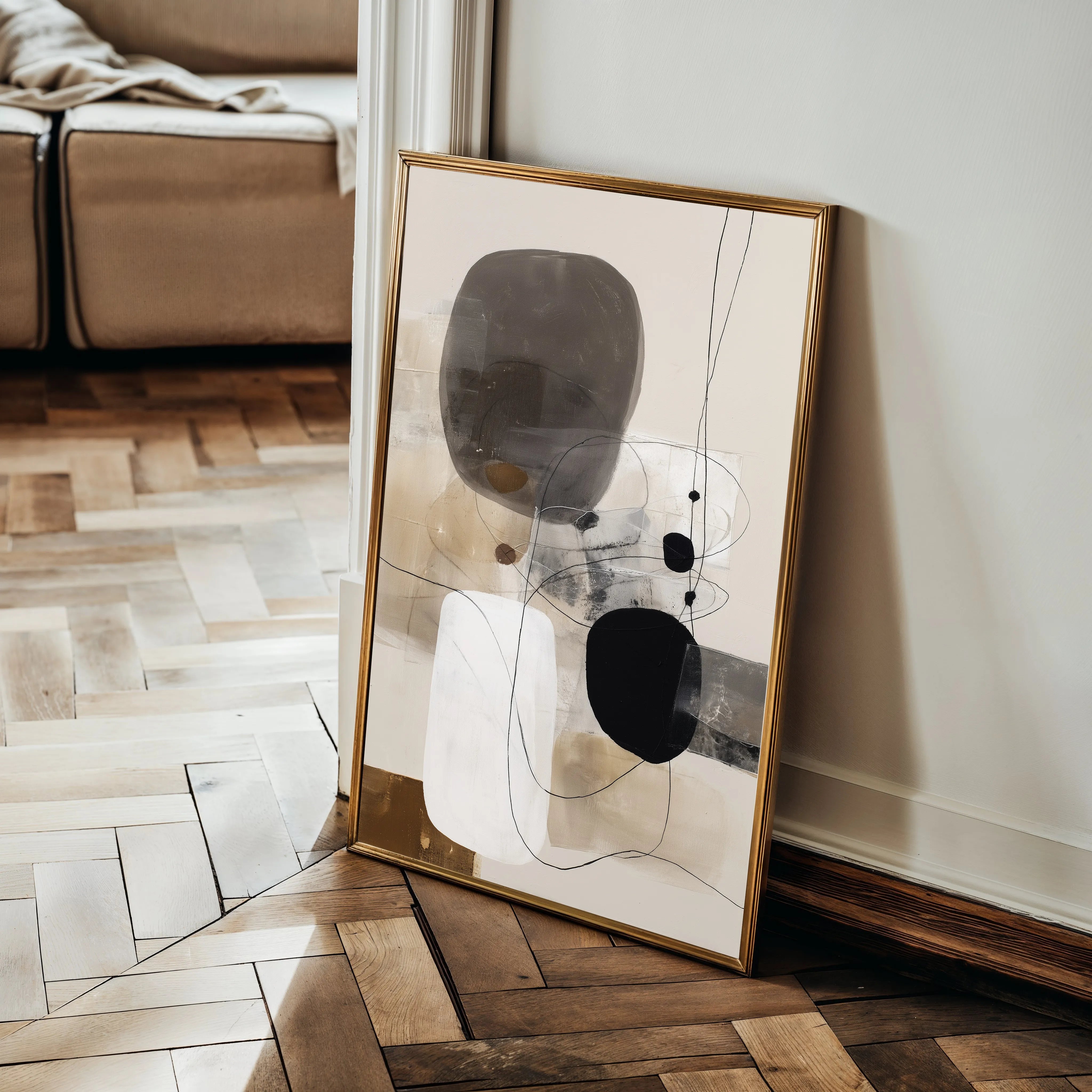 Abstract 1982 Canvas Art 60 x 40 cm / Black