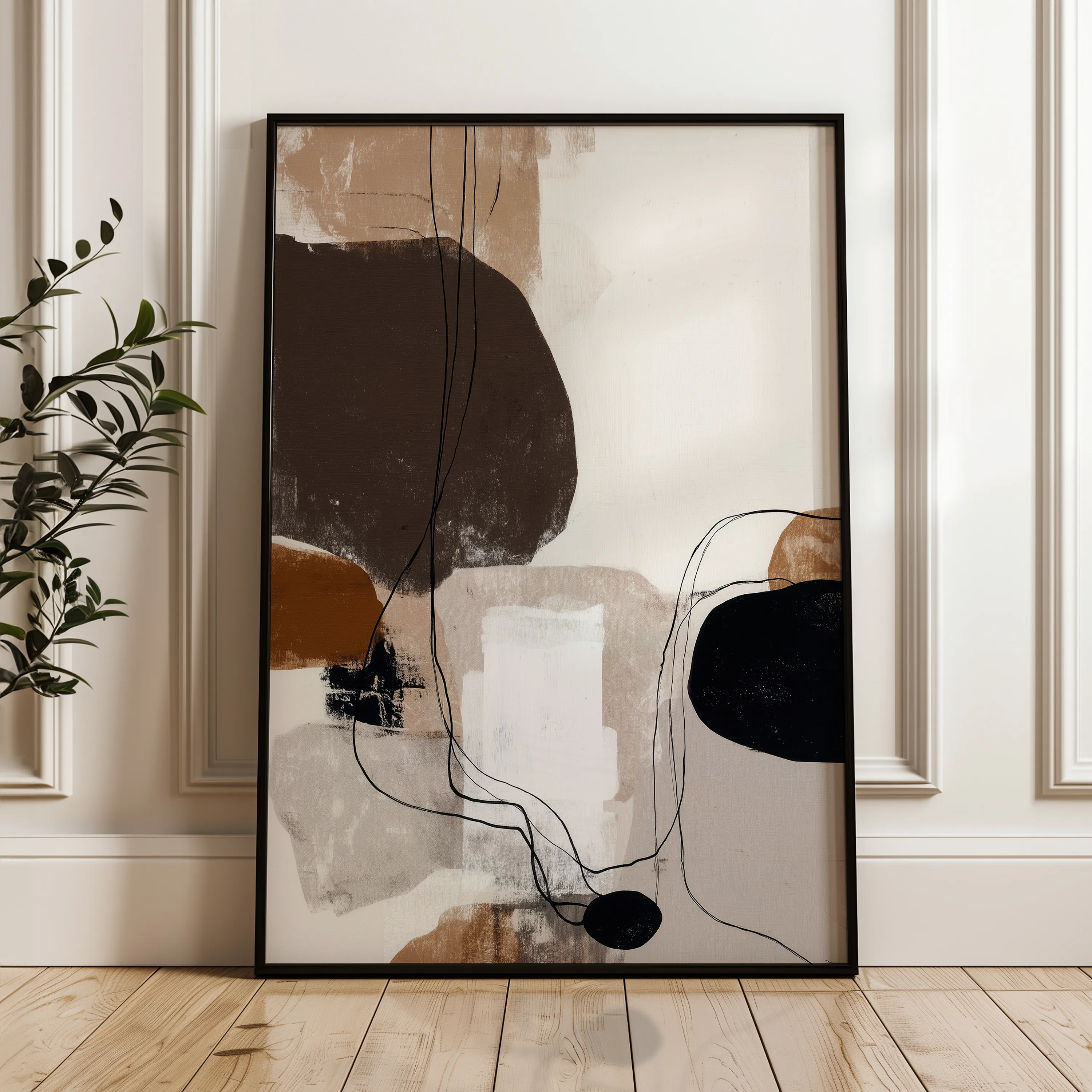 Abstract 1983 Canvas Art 60 x 40 cm / Black
