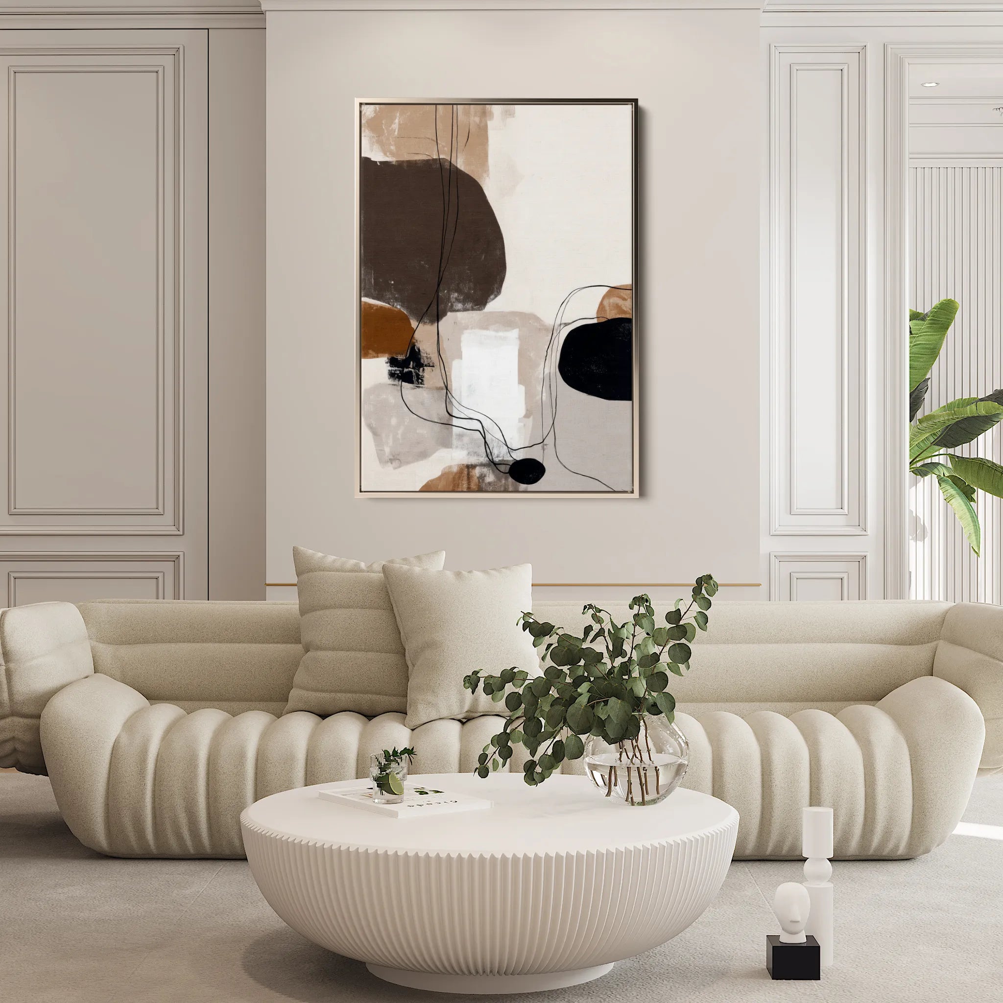 Abstract 1983 Canvas Art 60 x 40 cm / Black