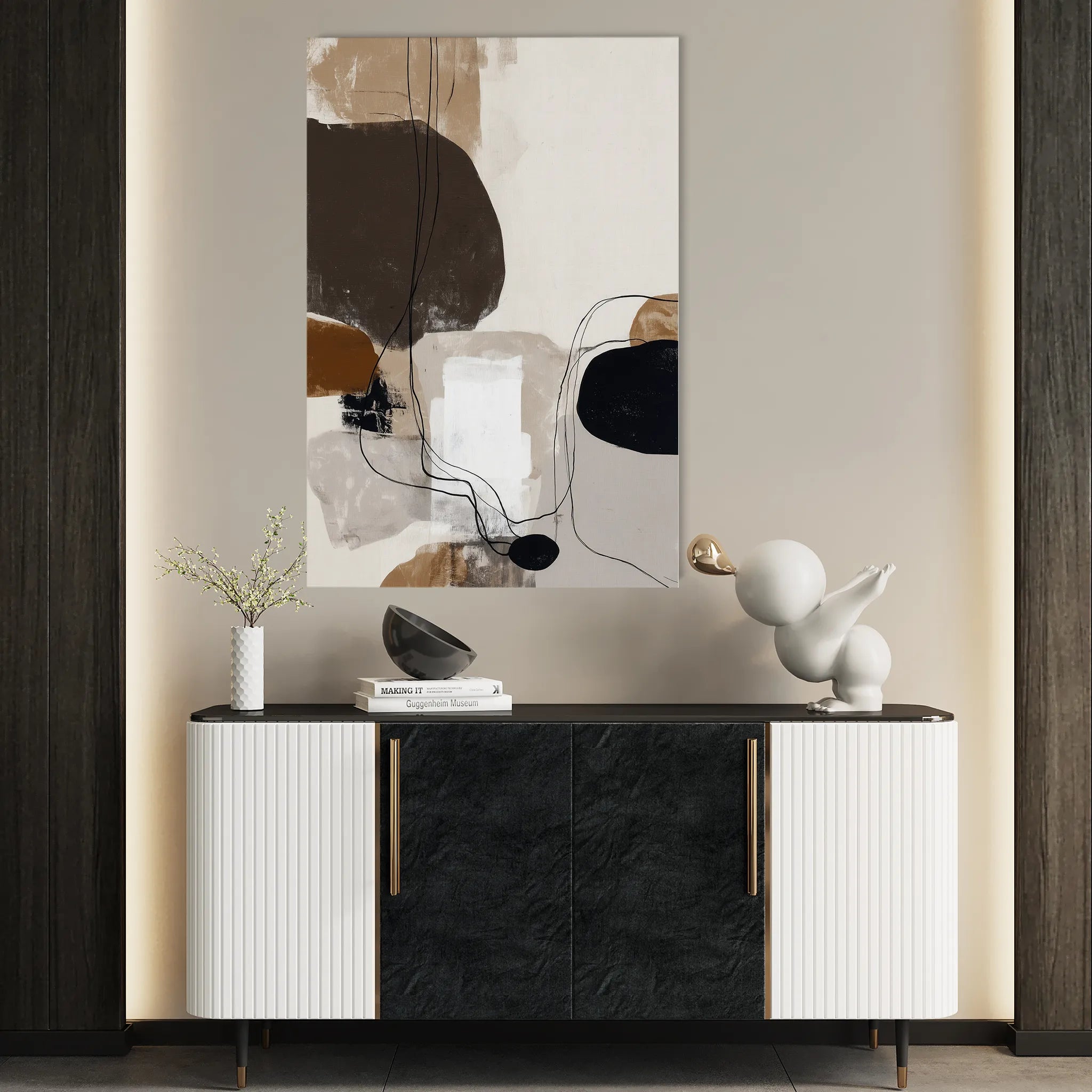 Abstract 1983 Canvas Art 60 x 40 cm / Black