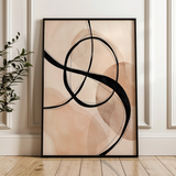 Abstract 1984 Canvas Art 60 x 40 cm / Black