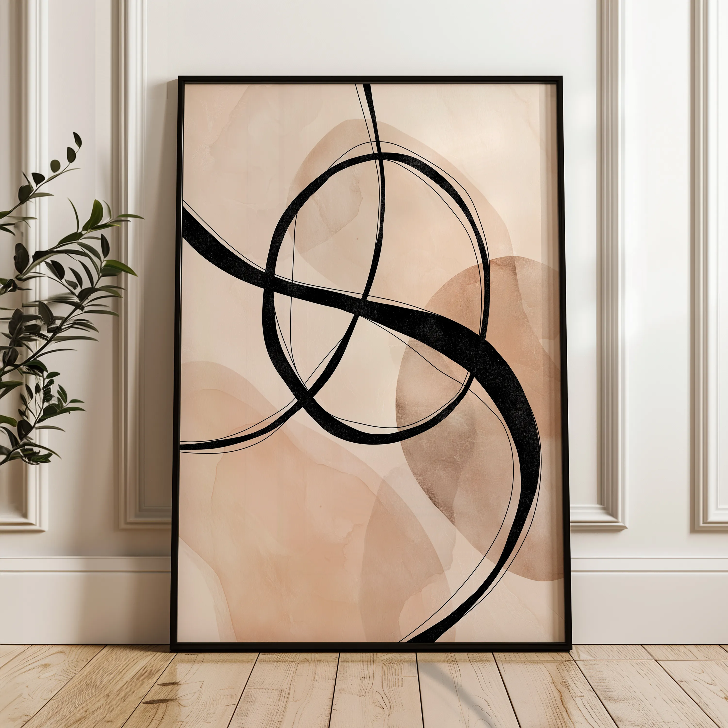 Abstract 1984 Canvas Art 60 x 40 cm / Black