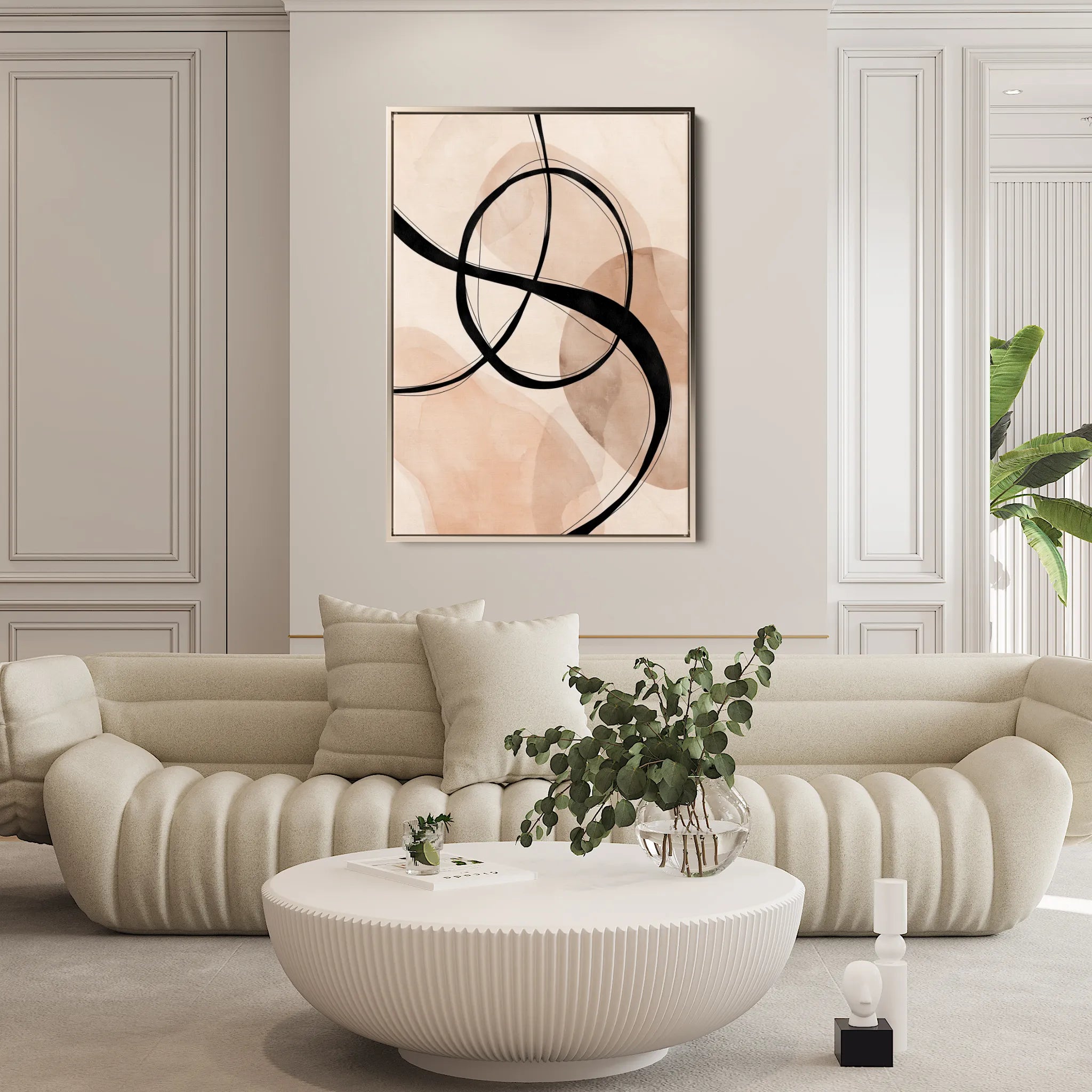 Abstract 1984 Canvas Art 60 x 40 cm / Black