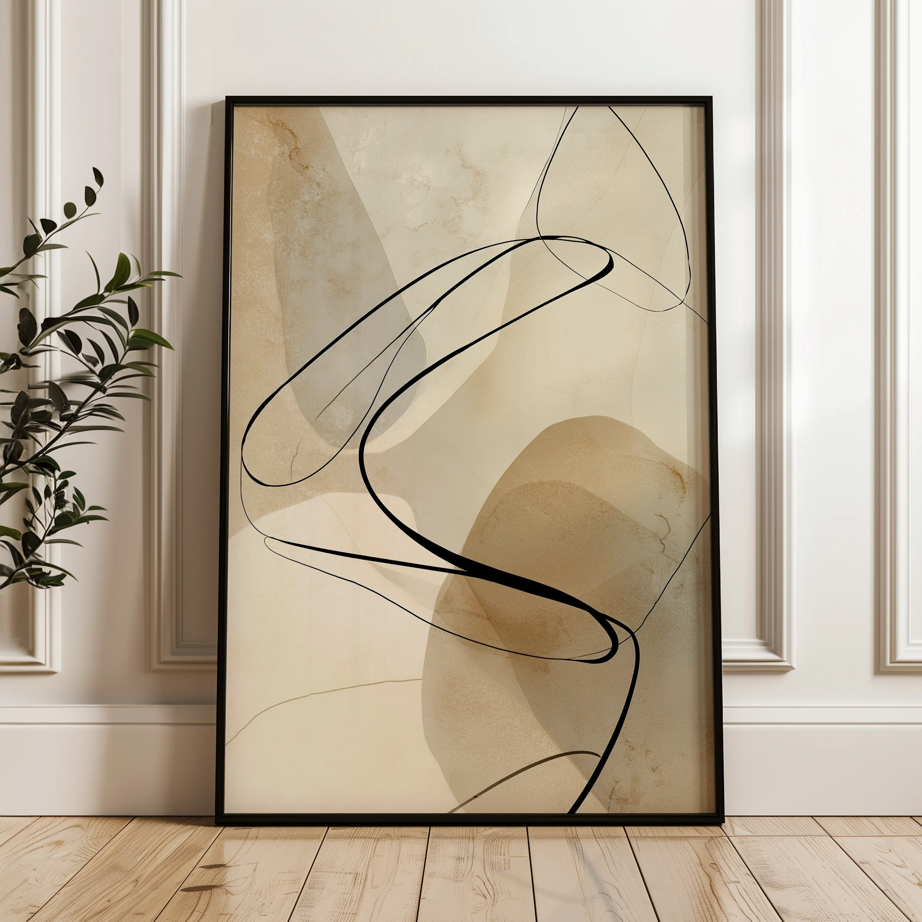 Abstract 1985 Canvas Art 60 x 40 cm / Black