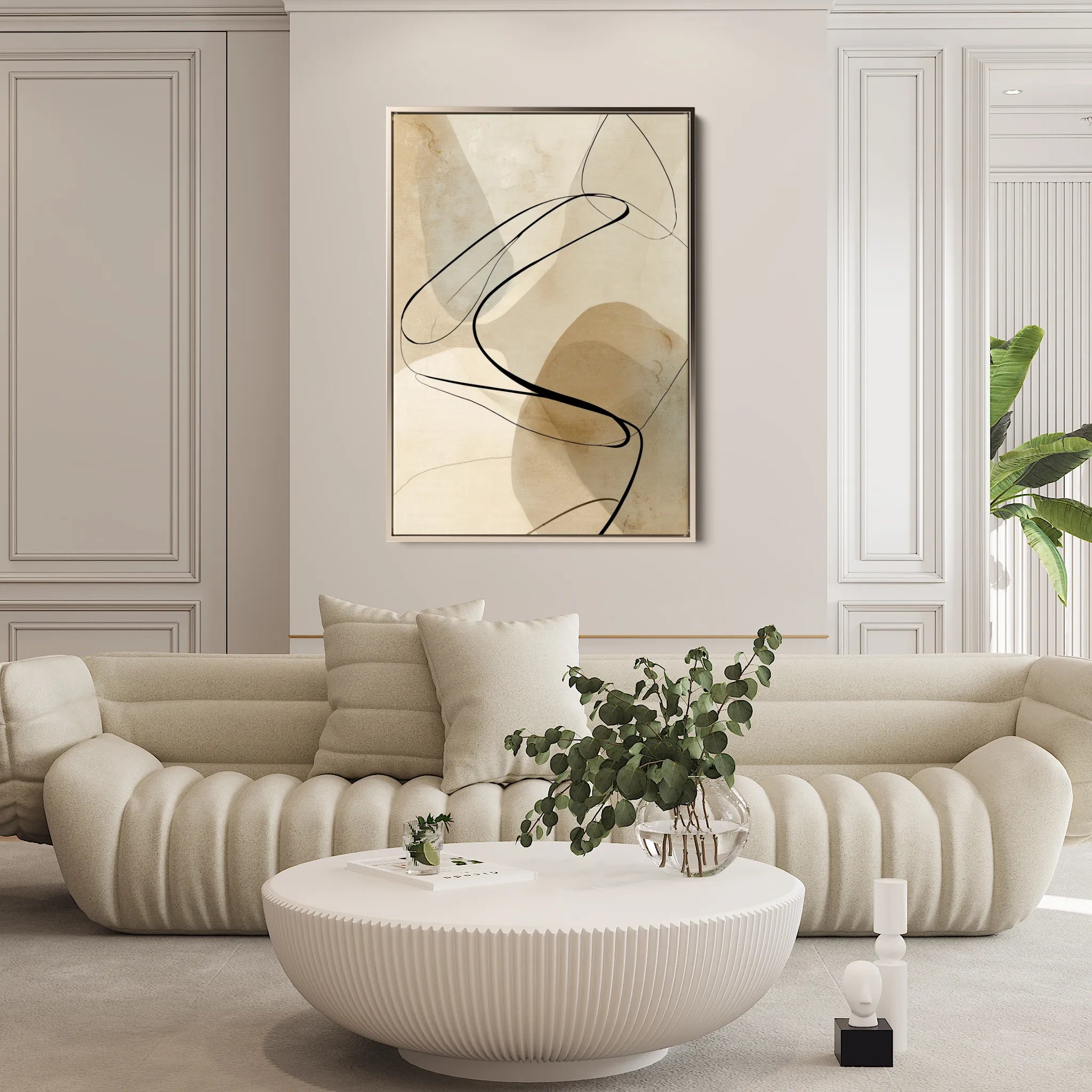 Abstract 1985 Canvas Art 60 x 40 cm / Black