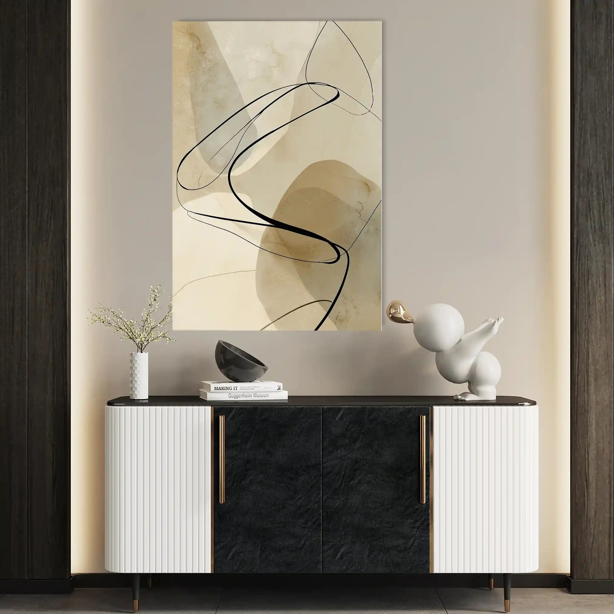 Abstract 1985 Canvas Art 60 x 40 cm / Black