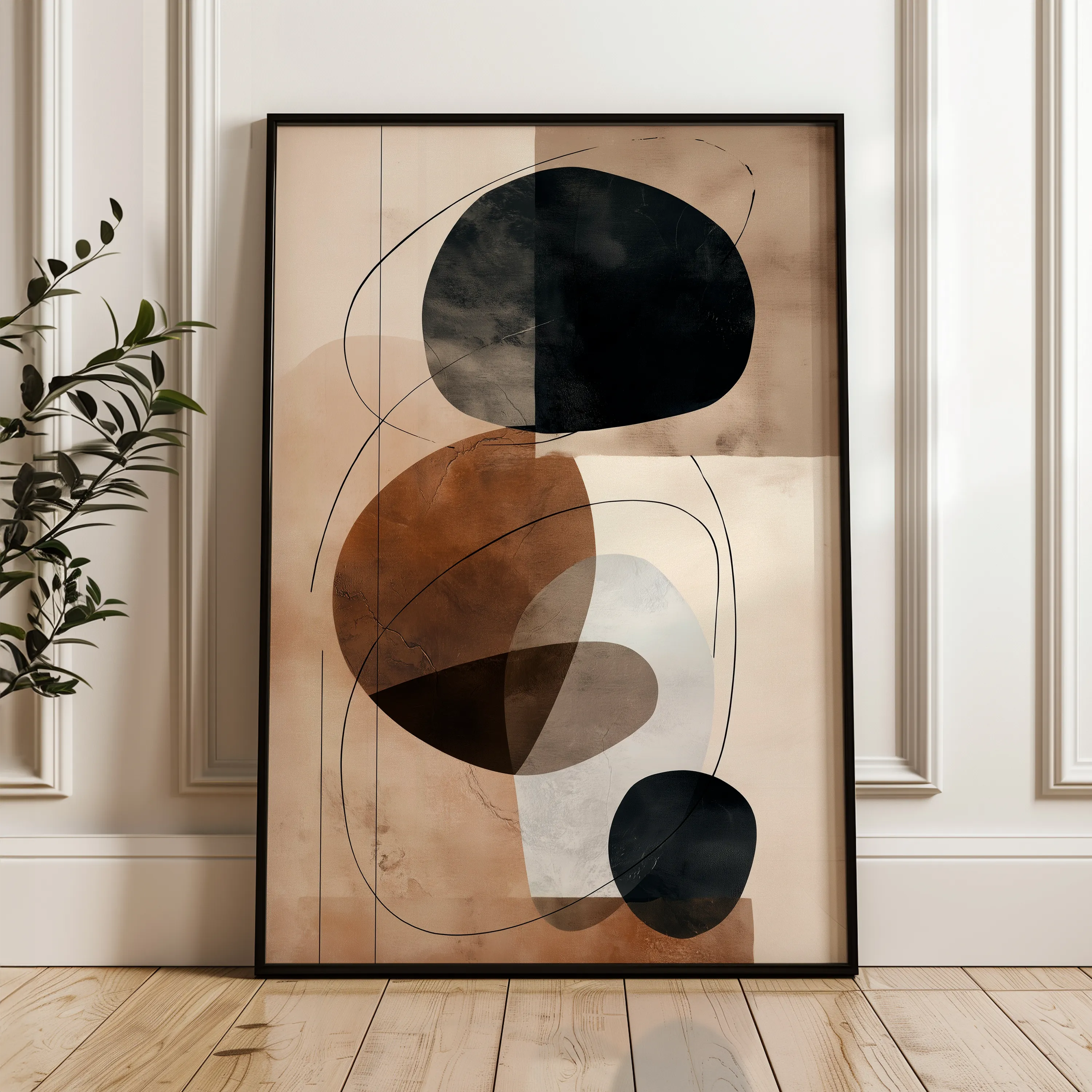 Abstract 1986 Canvas Art 60 x 40 cm / Black