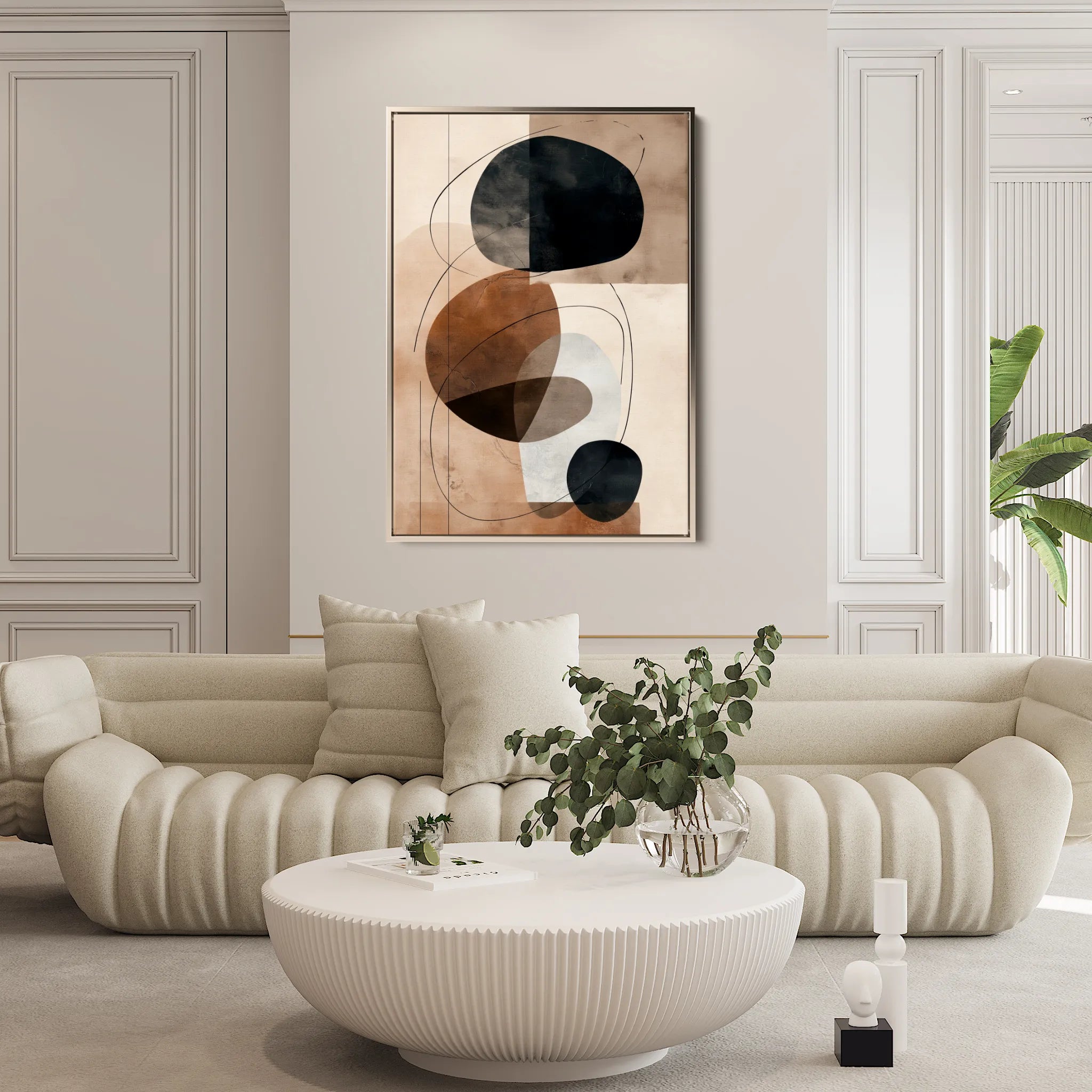 Abstract 1986 Canvas Art 60 x 40 cm / Black