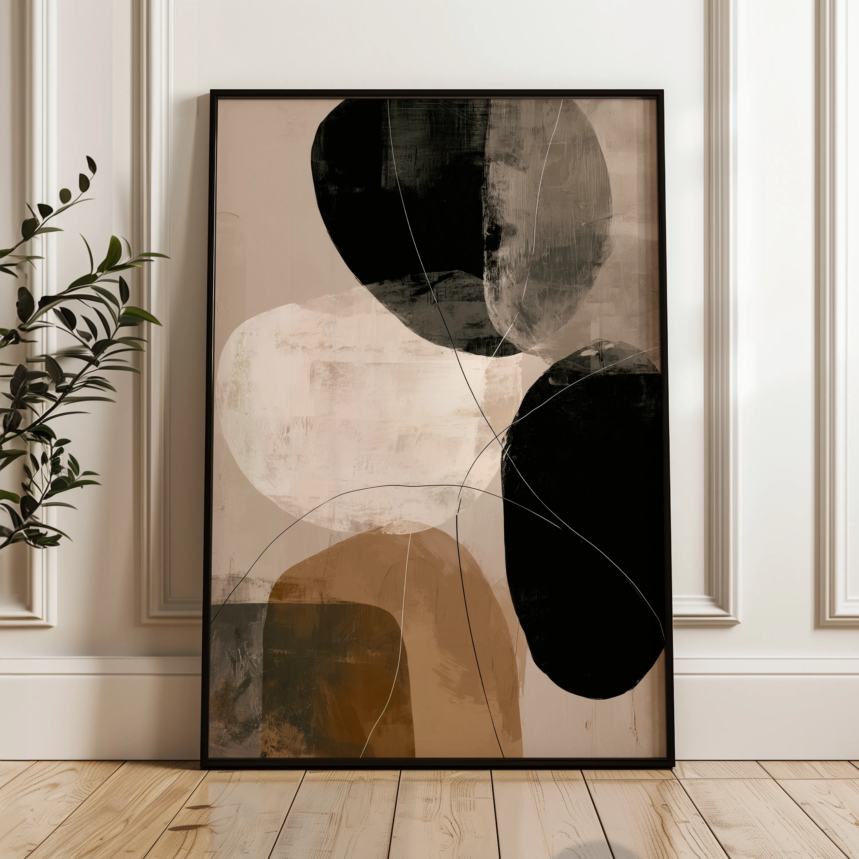 Abstract 1987 Canvas Art 60 x 40 cm / Black