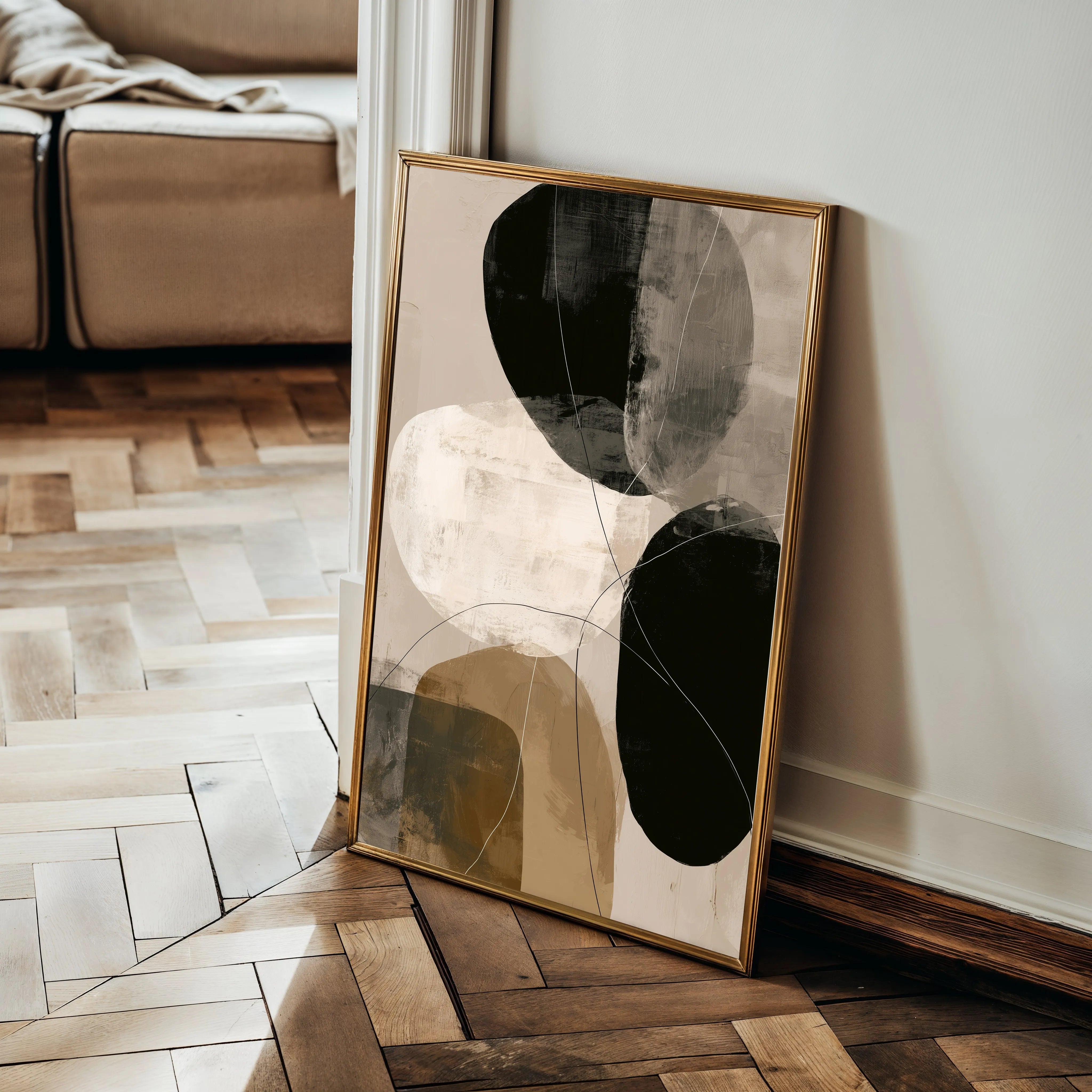 Abstract 1987 Canvas Art 60 x 40 cm / Black