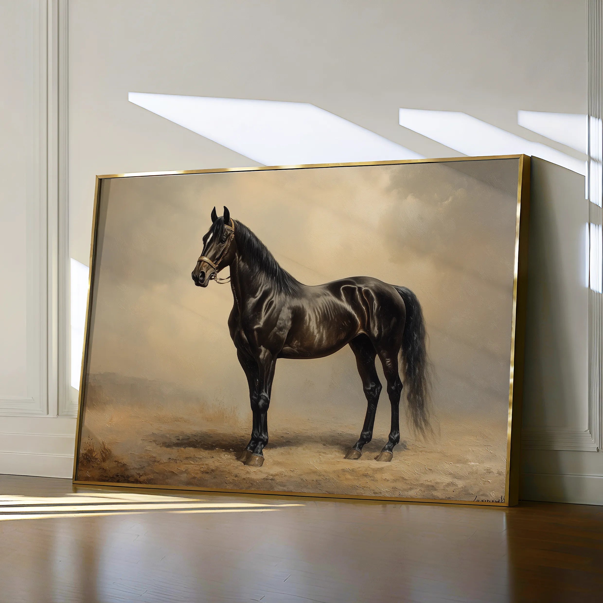 Horses 199 Canvas Art 60 x 40 cm / Black