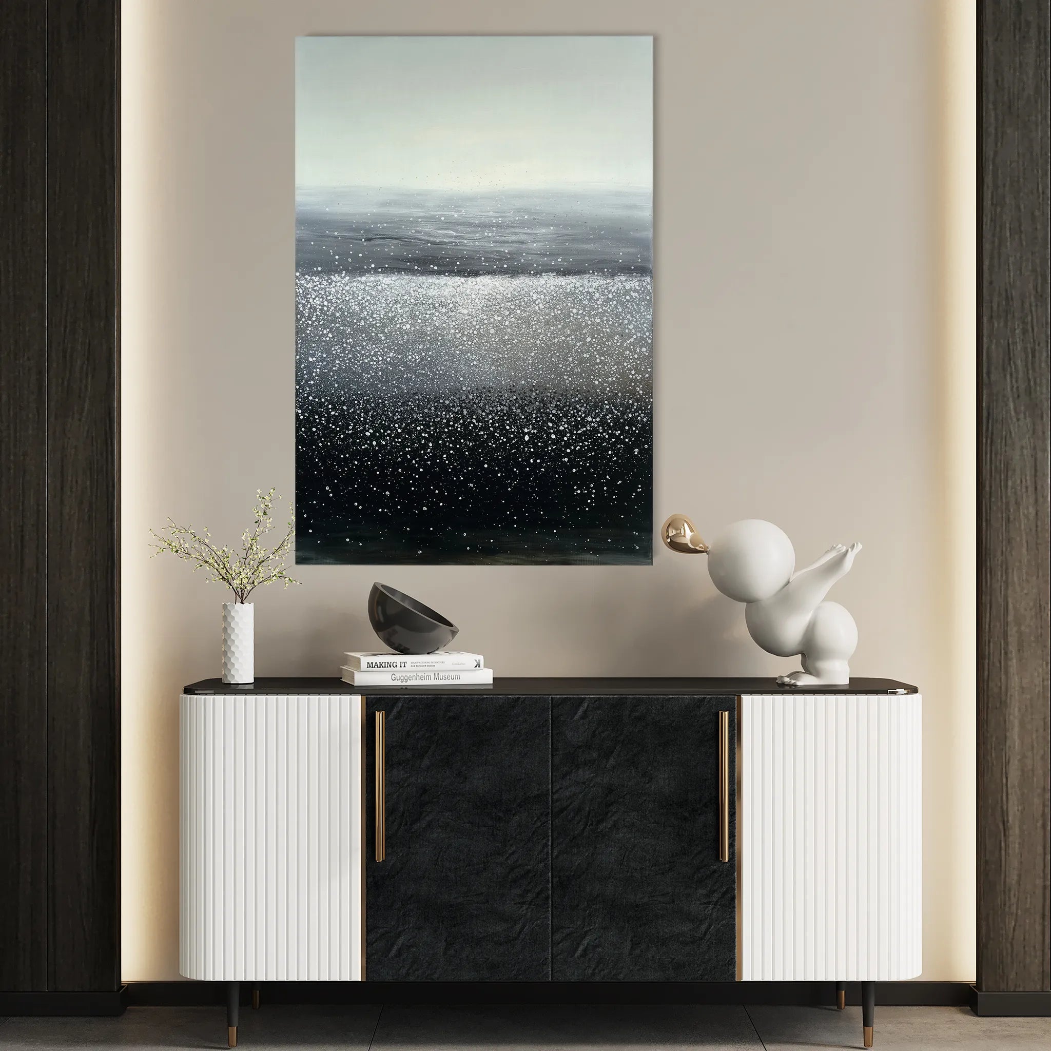 Abstract 1990 Canvas Art 60 x 40 cm / Black