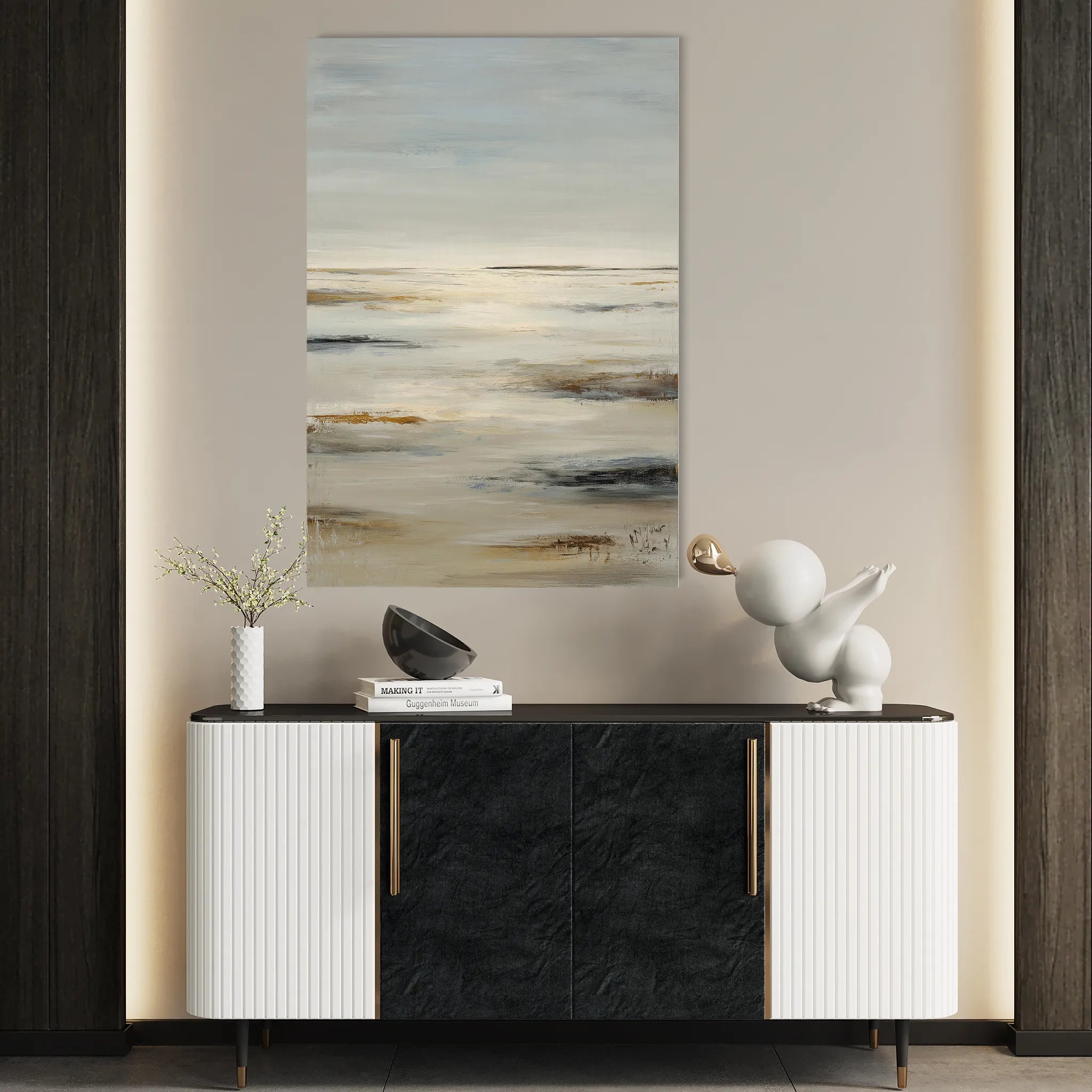 Abstract 1993 Canvas Art 60 x 40 cm / Black
