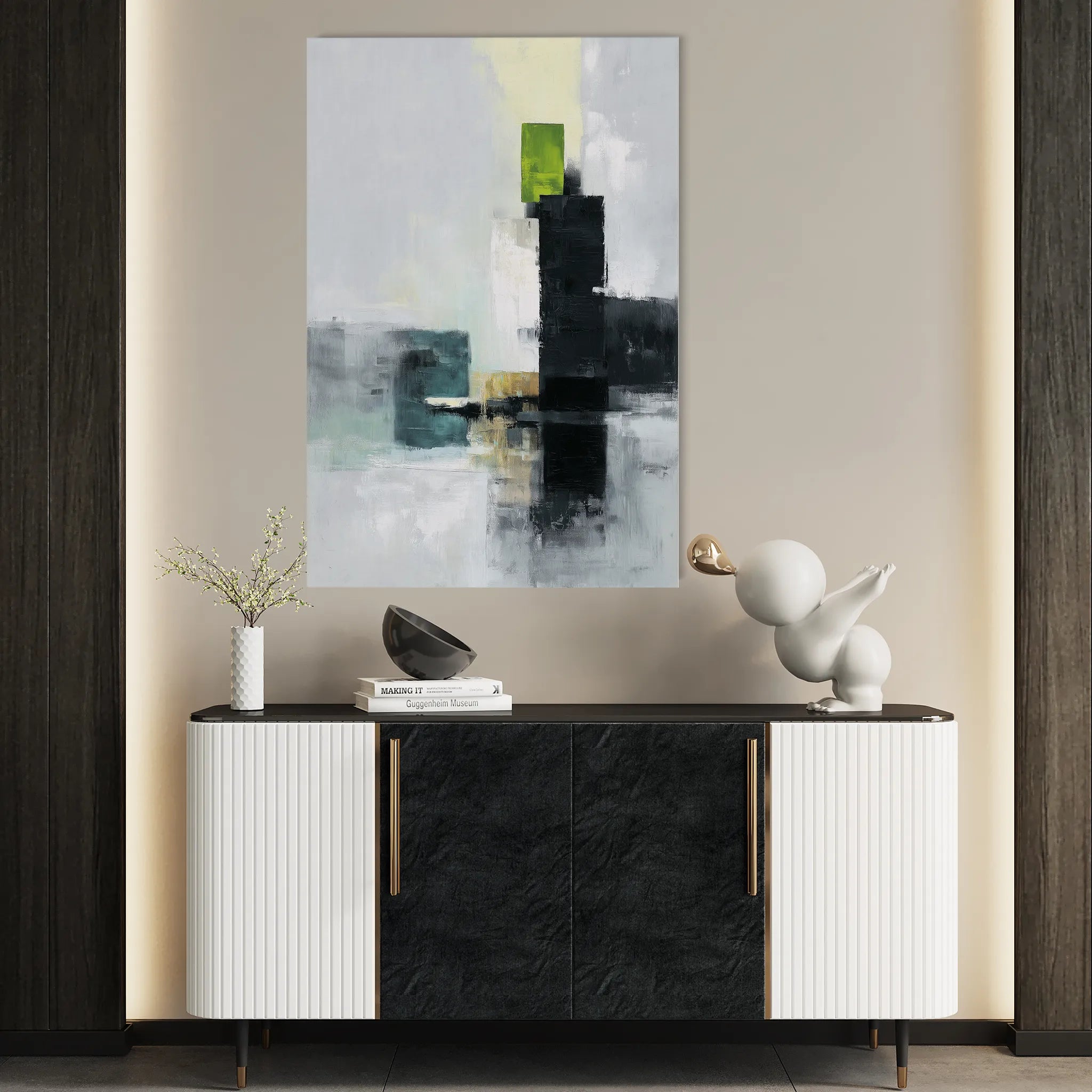 Abstract 1999 Canvas Art 60 x 40 cm / Black
