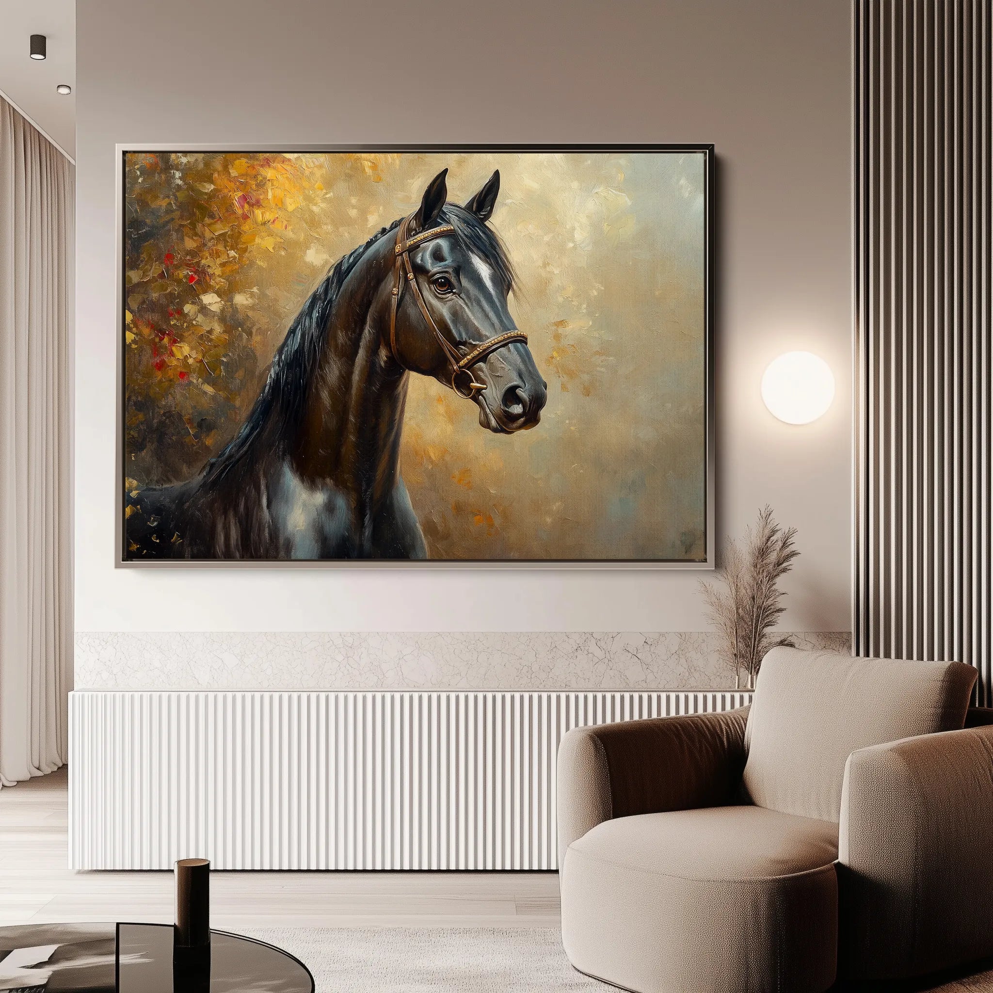 Horses 200 Canvas Art 60 x 40 cm / Black