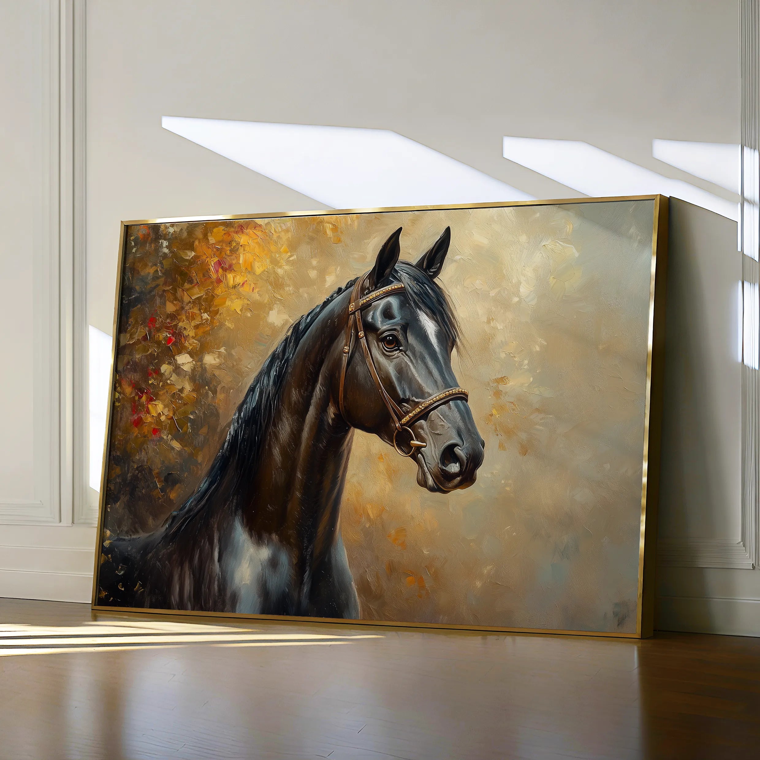 Horses 200 Canvas Art 60 x 40 cm / Black