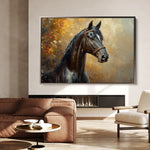 Horses 200 Canvas Art 60 x 40 cm / Black