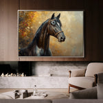Horses 200 Canvas Art 60 x 40 cm / Black