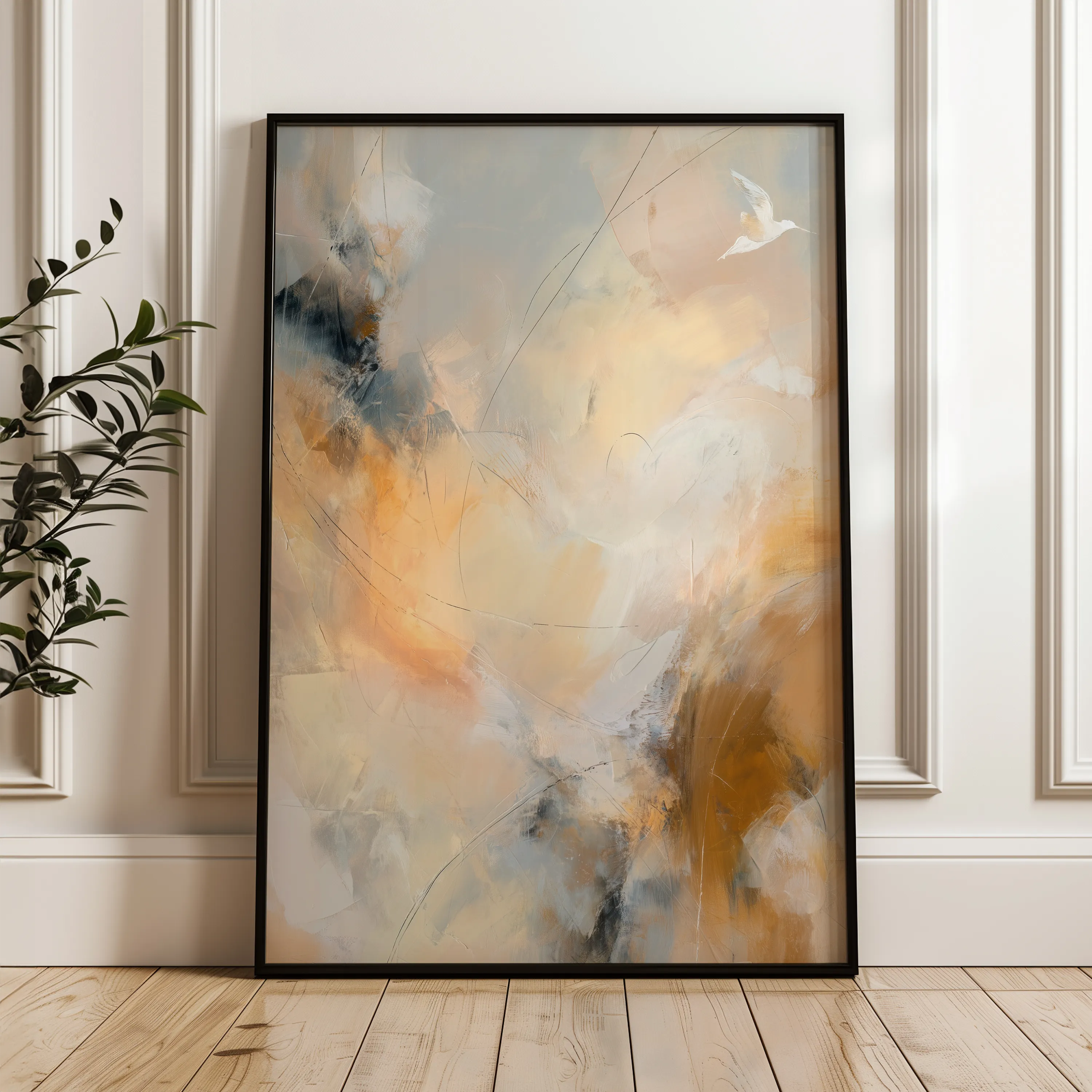 Abstract 2000 Canvas Art 60 x 40 cm / Black