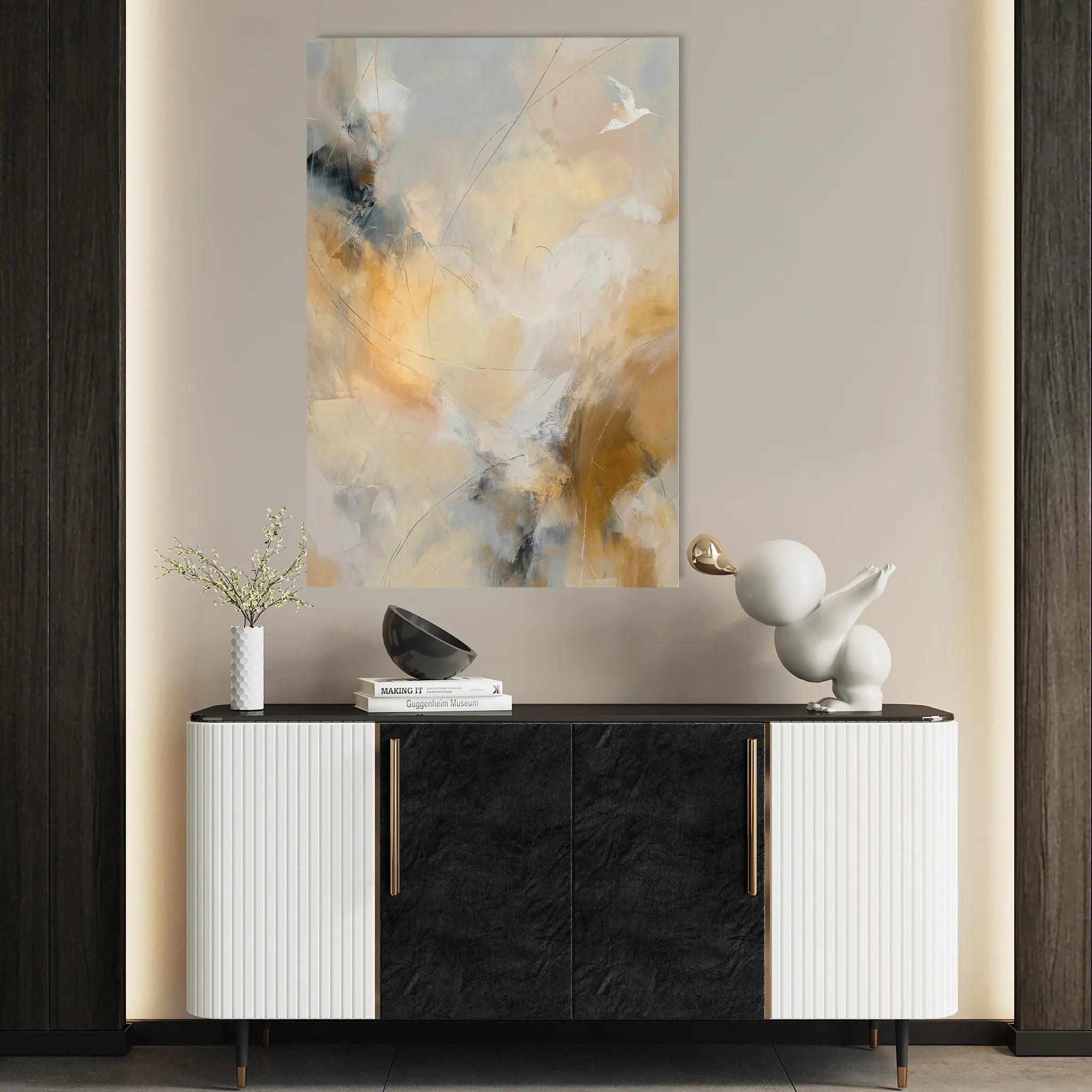 Abstract 2000 Canvas Art 60 x 40 cm / Black