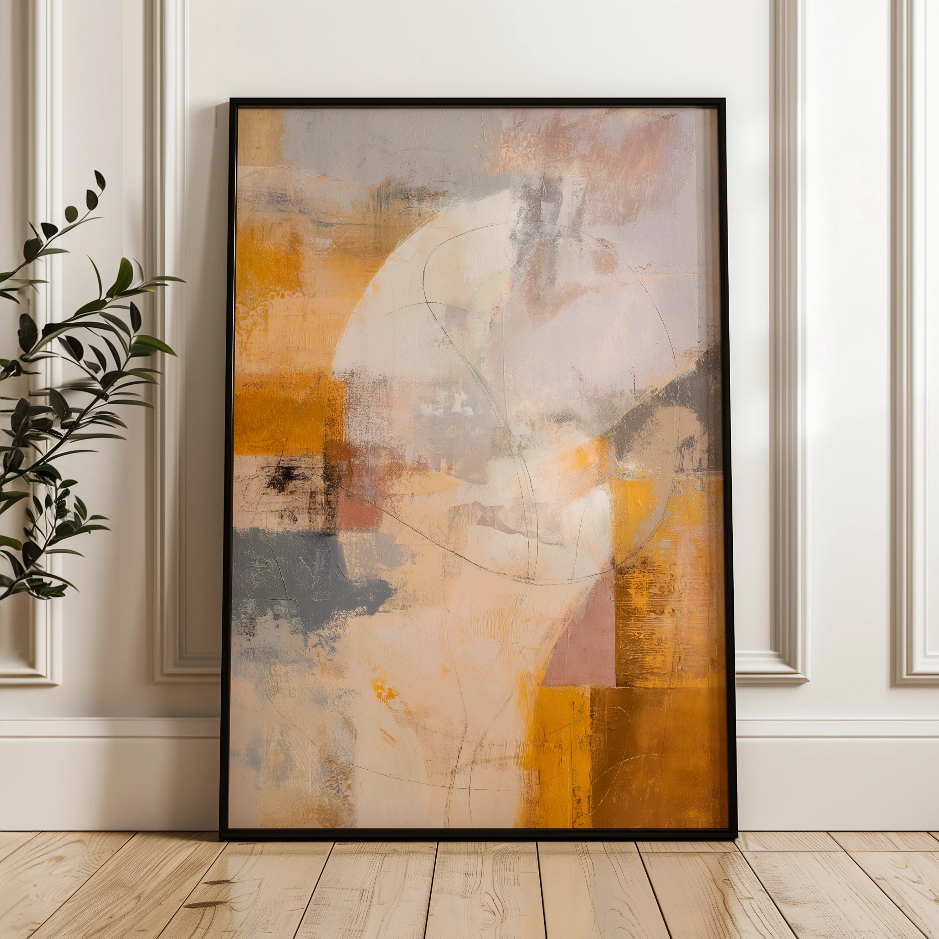 Abstract 2001 Canvas Art 60 x 40 cm / Black
