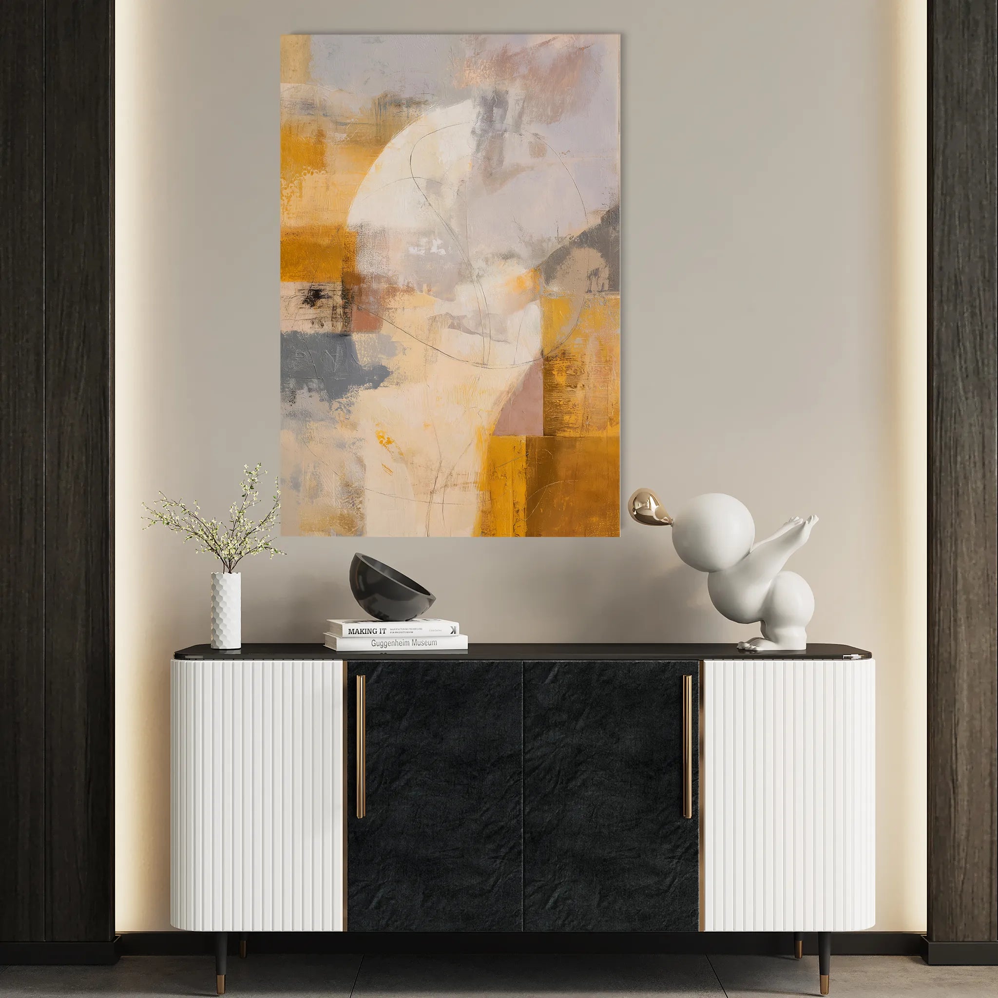 Abstract 2001 Canvas Art 60 x 40 cm / Black