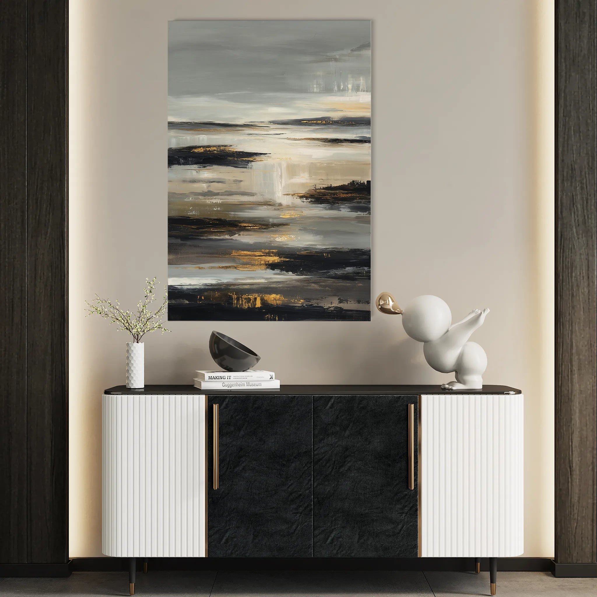 Abstract 2003 Canvas Art 60 x 40 cm / Black