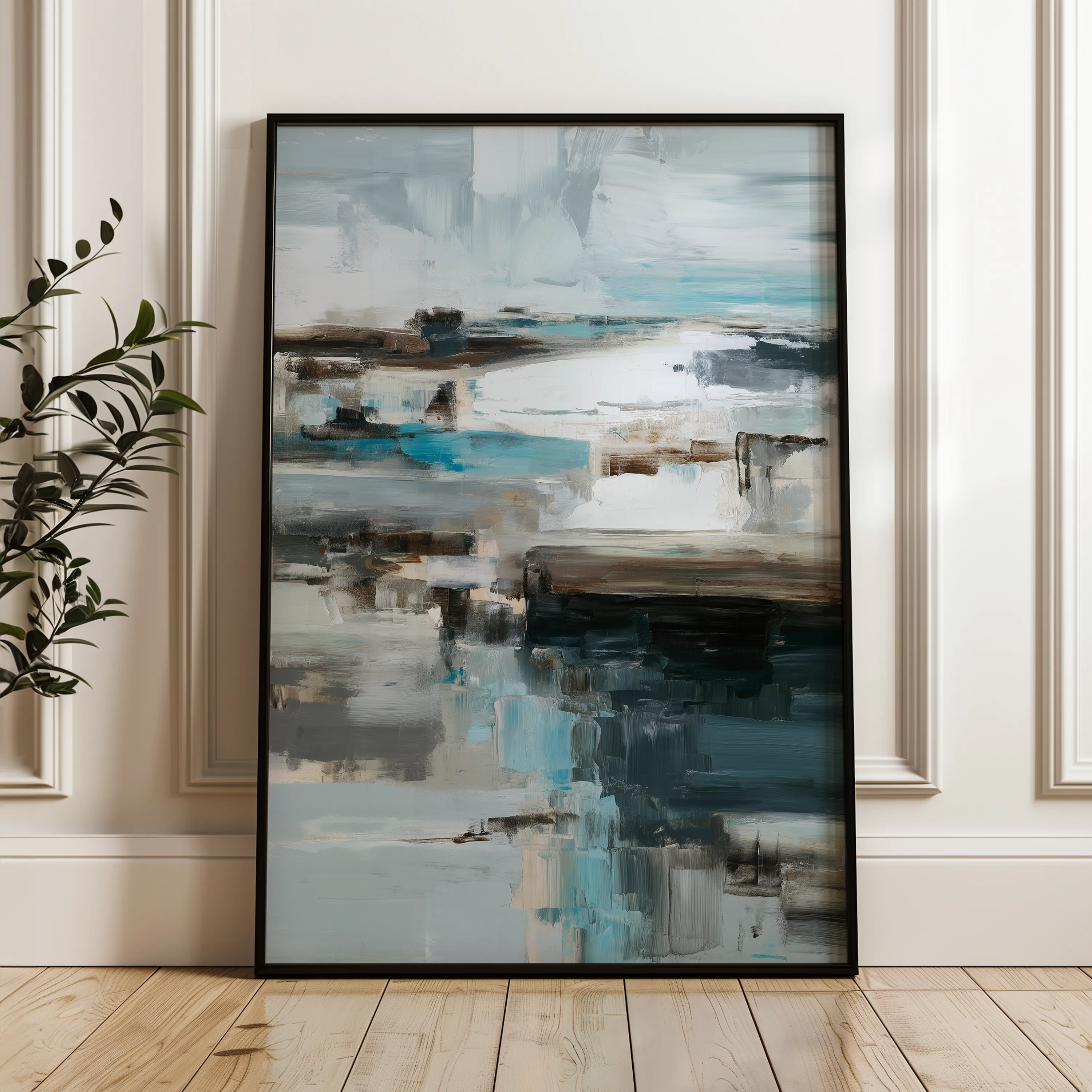 Abstract 2004 Canvas Art 60 x 40 cm / Black