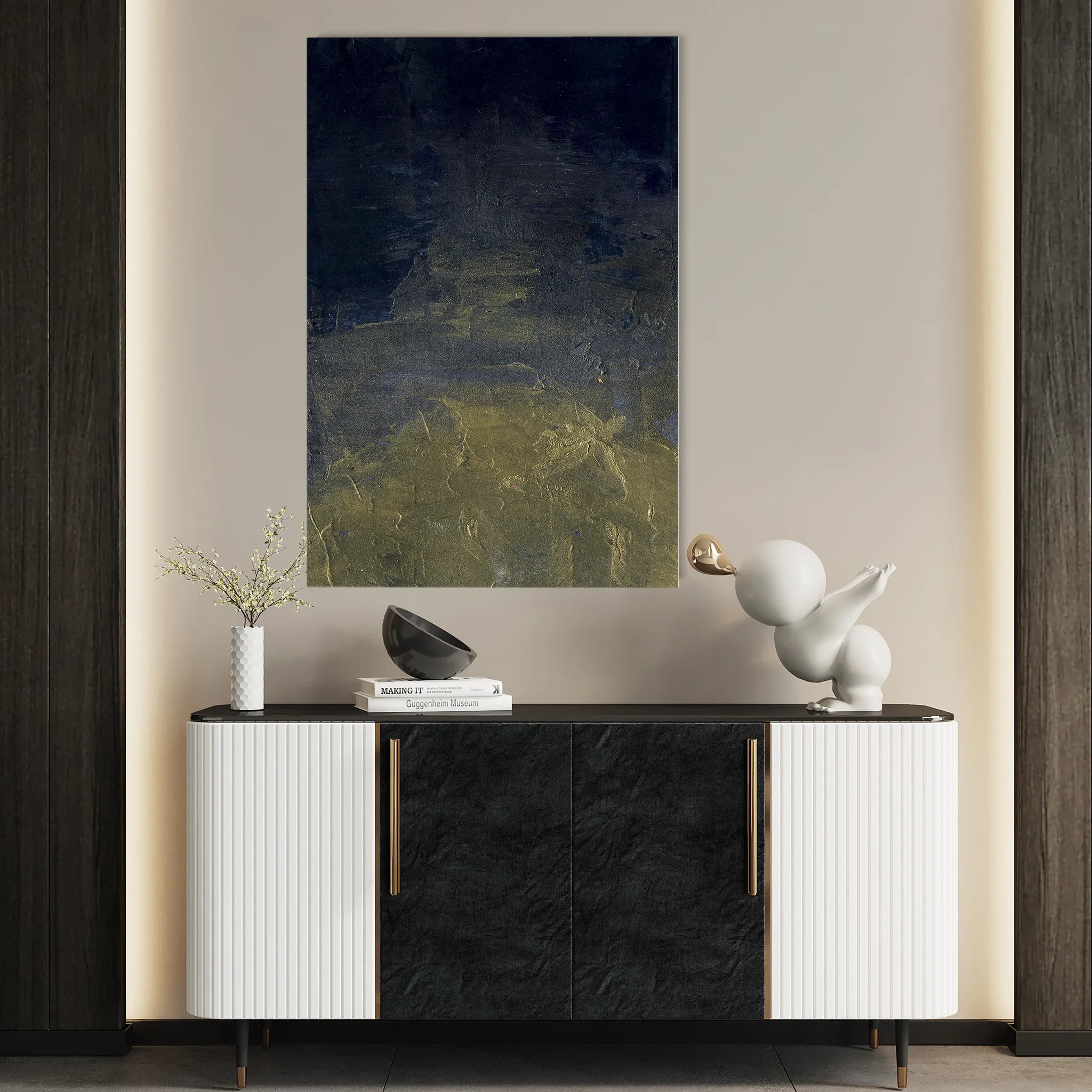 Abstract 201 Canvas Art 60 x 40 cm / Black