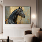 Horses 201 Canvas Art 60 x 40 cm / Black