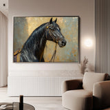 Horses 201 Canvas Art 60 x 40 cm / Black