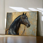Horses 201 Canvas Art 60 x 40 cm / Black