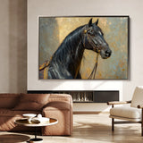 Horses 201 Canvas Art 60 x 40 cm / Black
