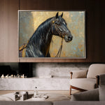Horses 201 Canvas Art 60 x 40 cm / Black