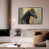 Horses 201 Canvas Art 60 x 40 cm / Black