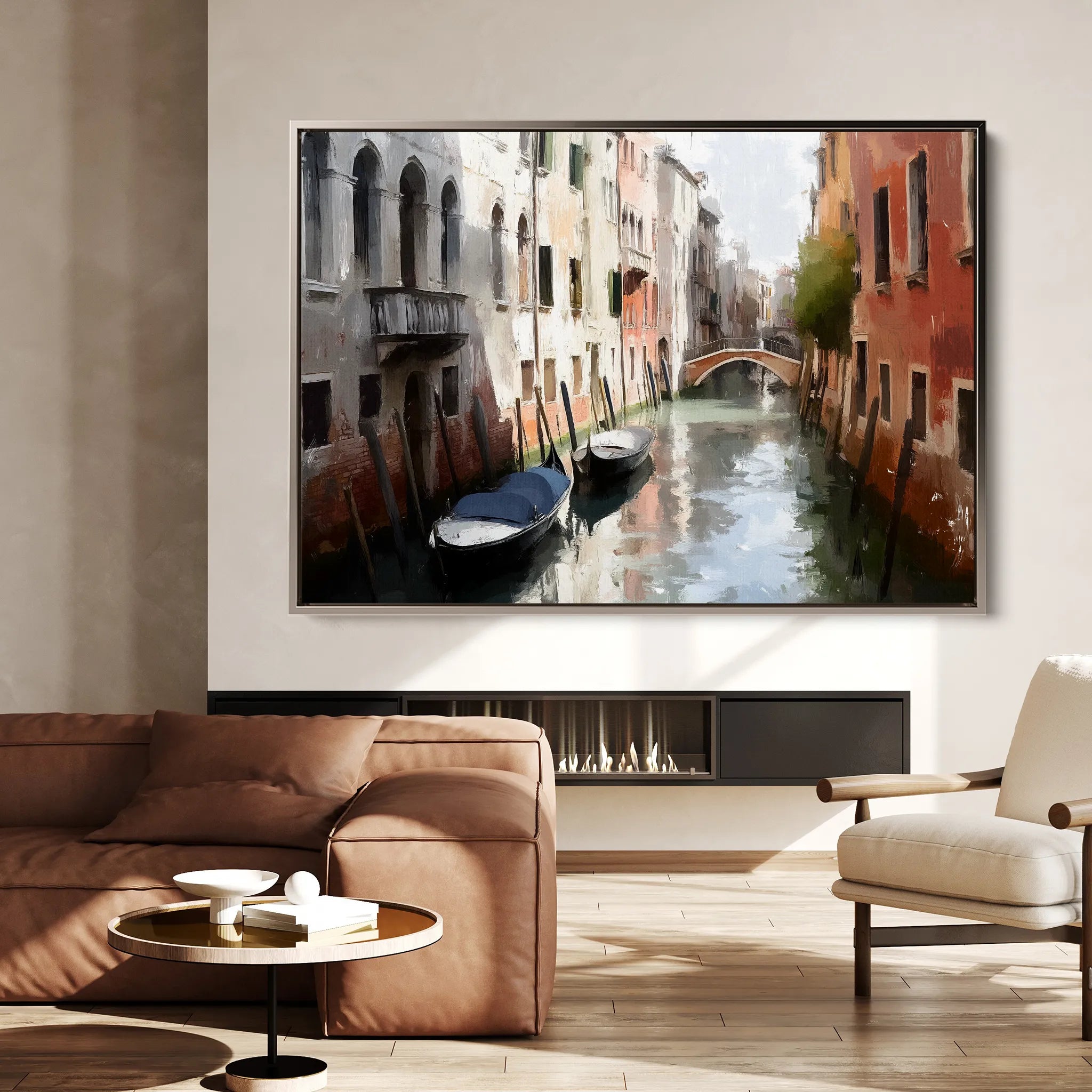Landscape 201 Canvas Art 60 x 40 cm / Black