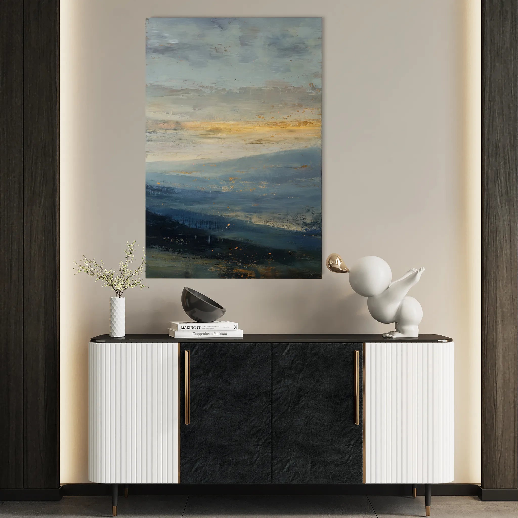 Abstract 2027 Canvas Art 60 x 40 cm / Black