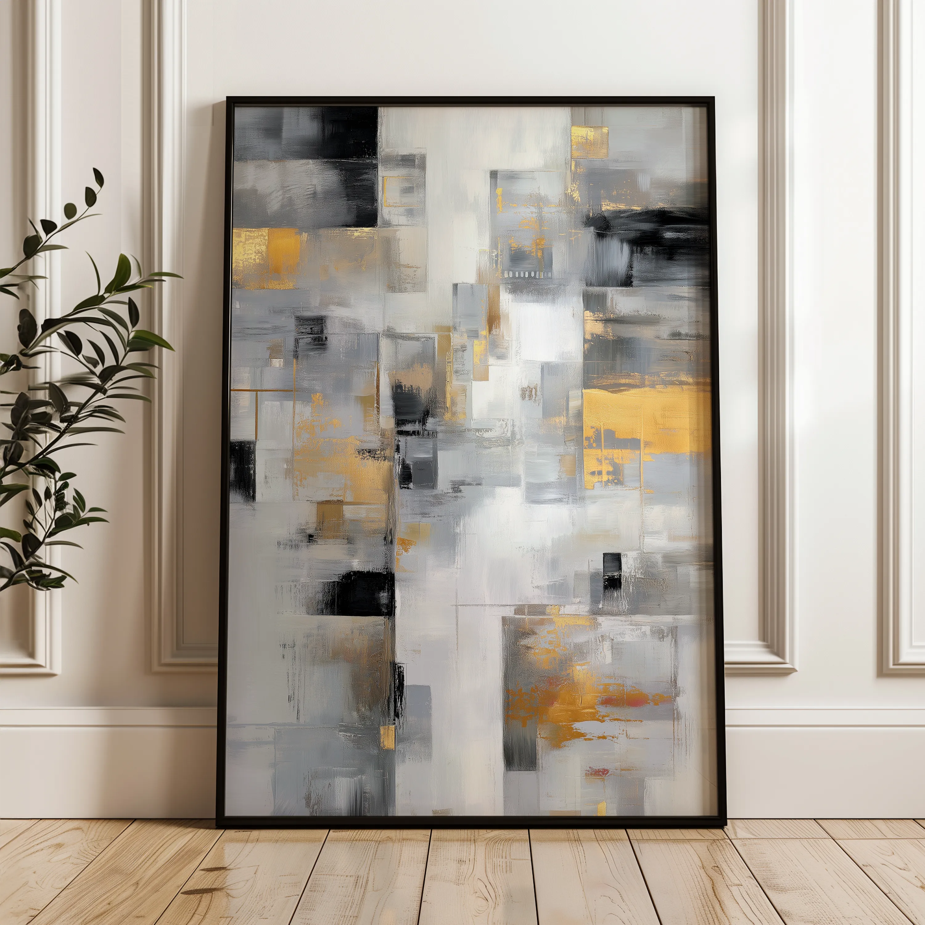 Abstract 2028 Canvas Art 60 x 40 cm / Black