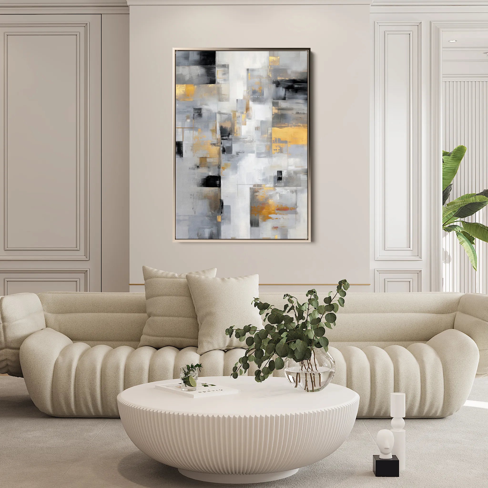 Abstract 2028 Canvas Art 60 x 40 cm / Black