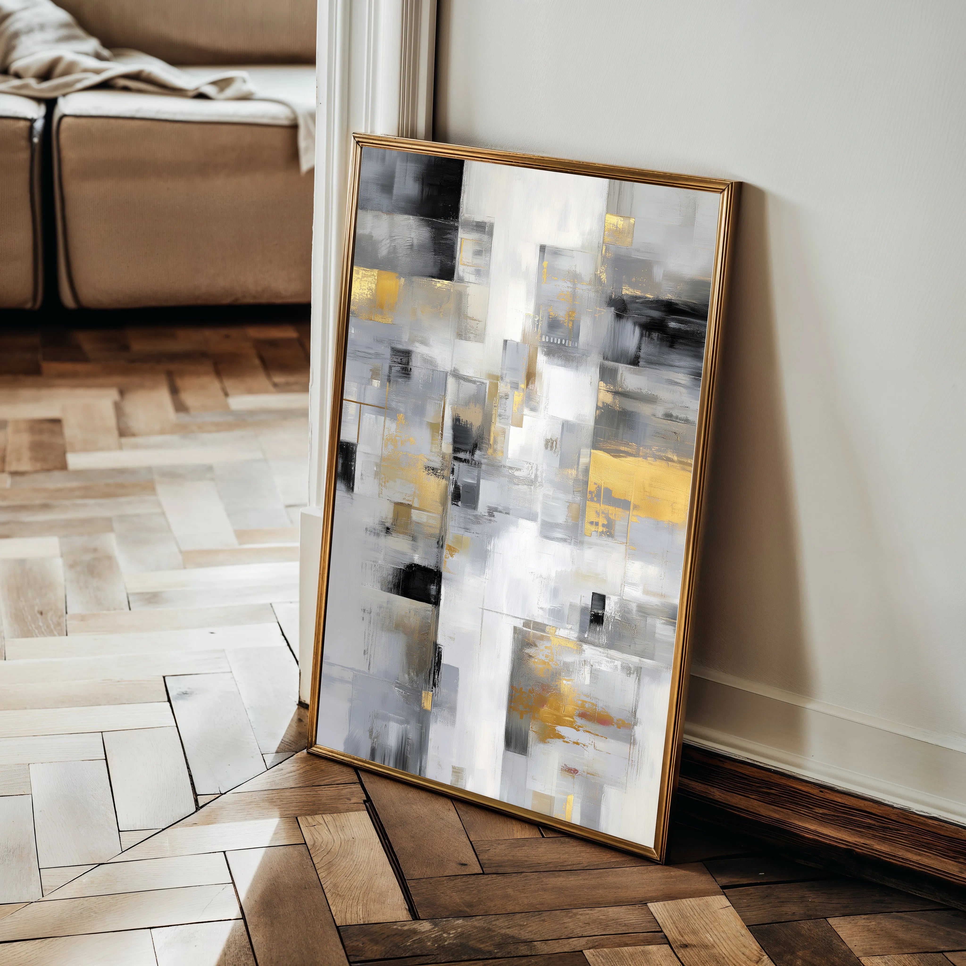 Abstract 2028 Canvas Art 60 x 40 cm / Black